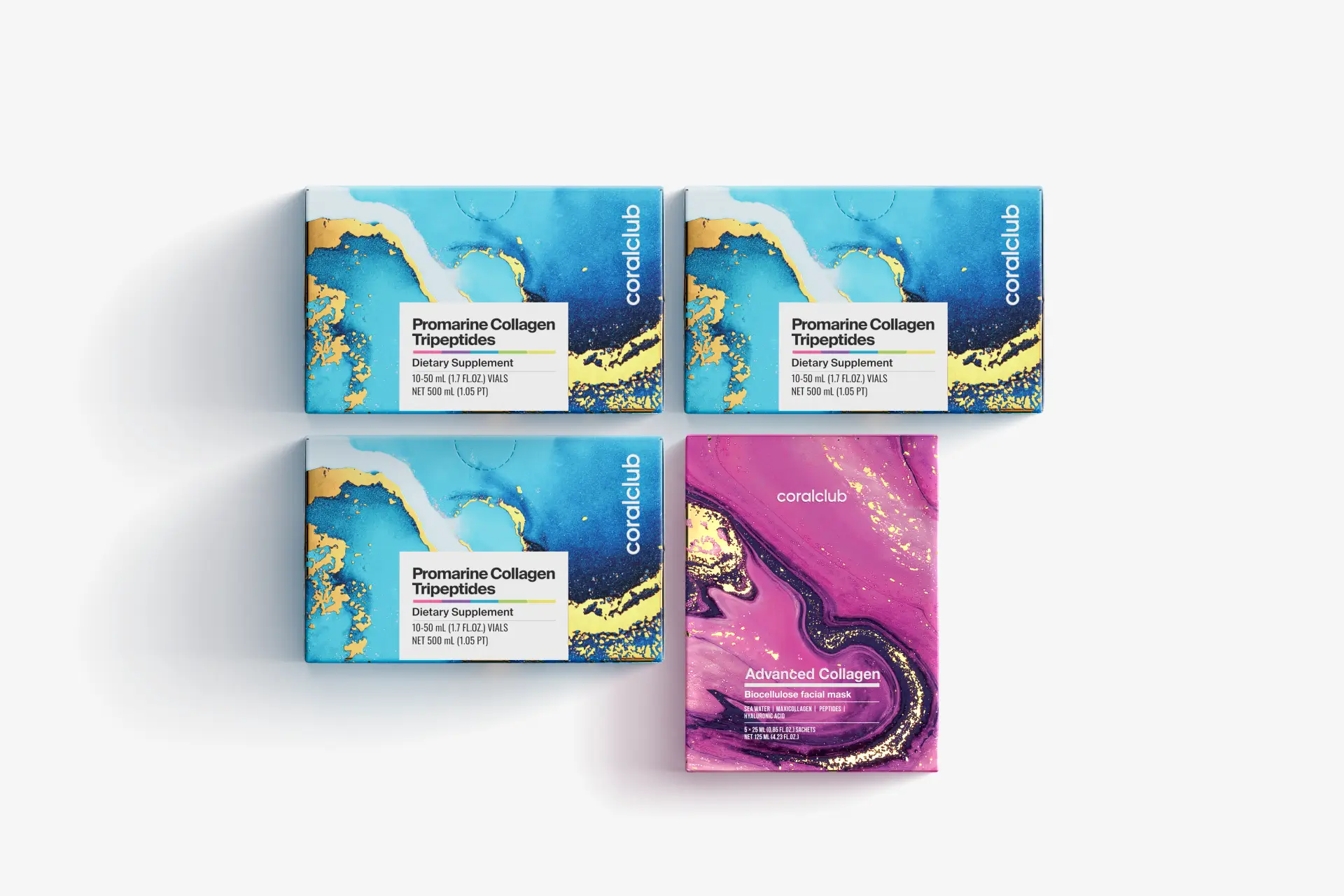 Promarine Collagen Tripeptides + Advanced Collagen Biocellulose facial mask